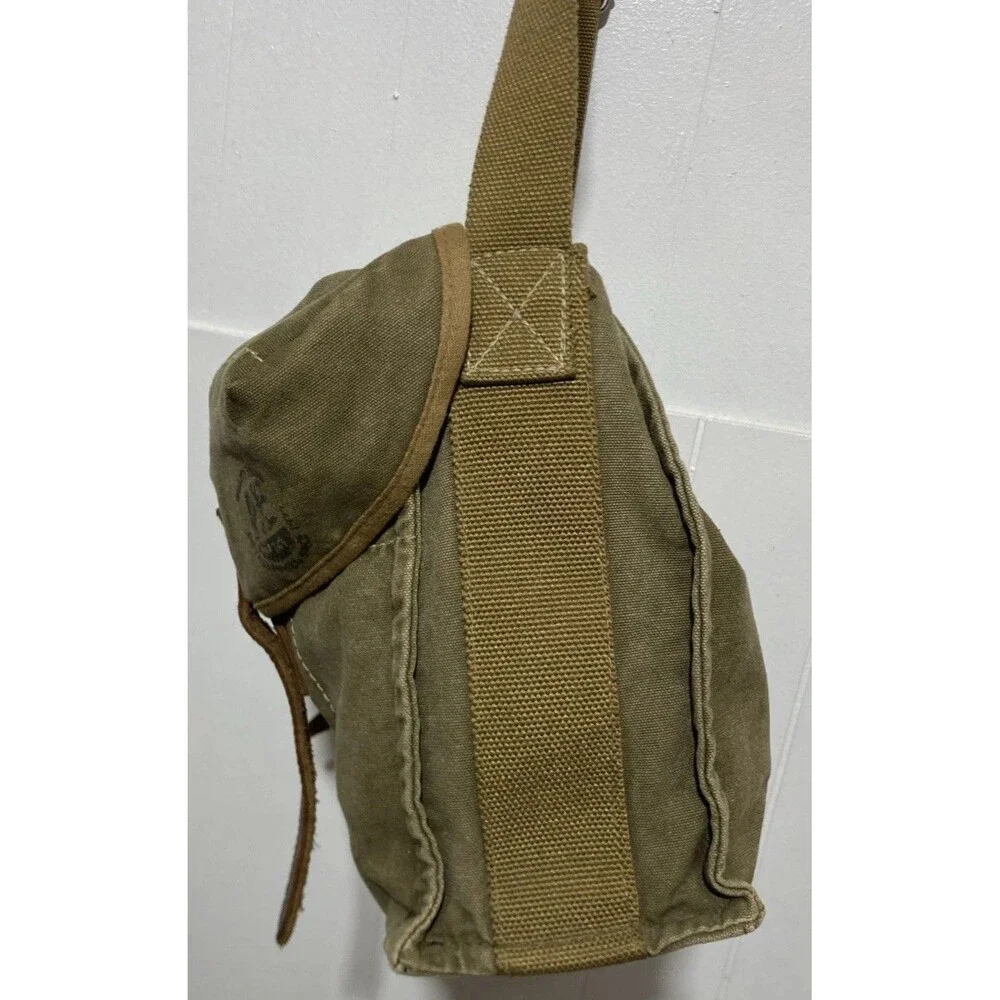 American Eagle Outfitters Y2K Canvas Messenger Bag Army Green Vintage Utility